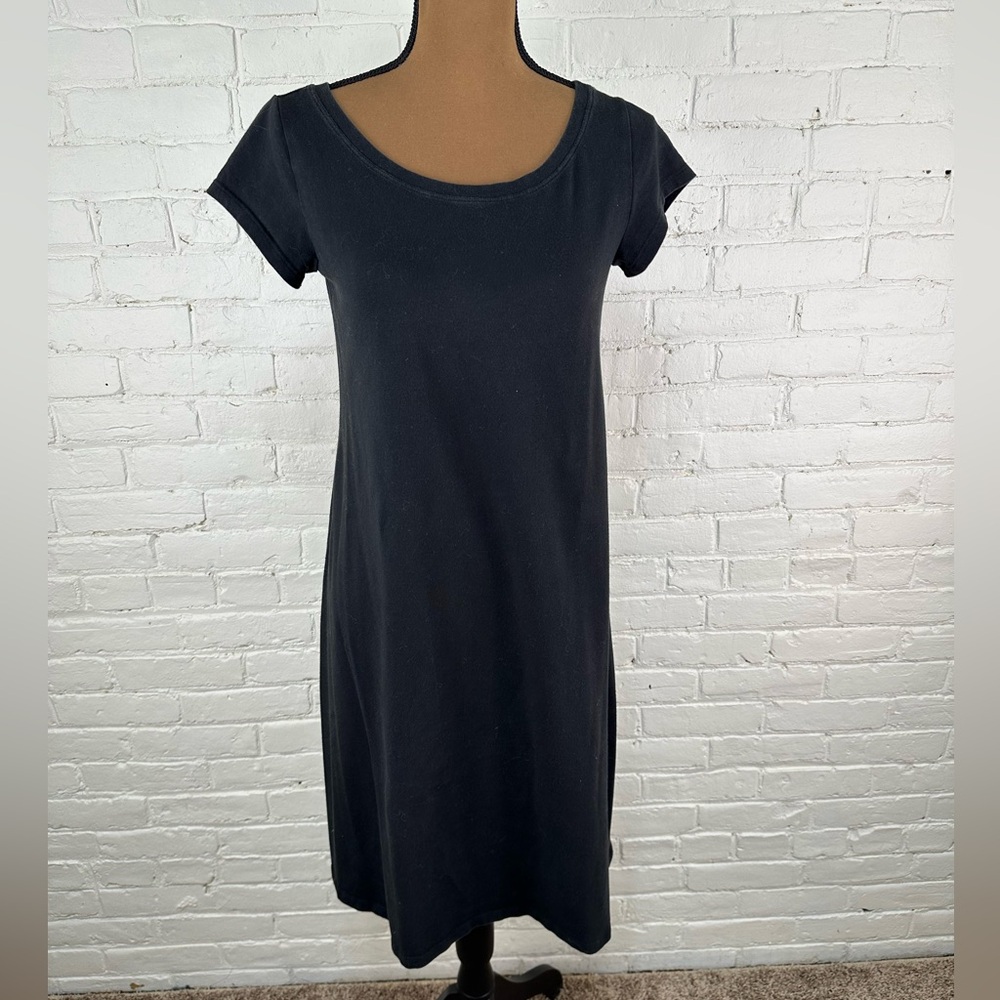 Eileen Fisher Black Cotton T-Shirt Dress Women’s Size XS